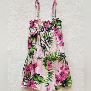 The Children's Place Tropical Pink and Green Kids Romper